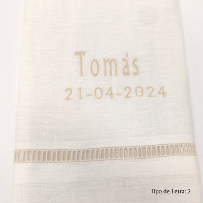 Toalla de Bautismo Crochê Lino JOL Toalla de Bautismo Crochê Lino JOL
