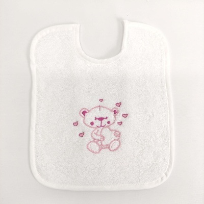 Babero Felpa Oso Corazones Personalizable