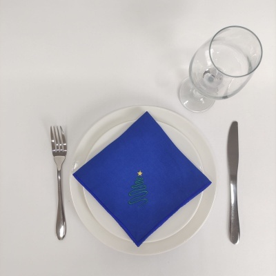 Mantel Individual/Servilleta Lino Of Rollo Christmas Tree Green