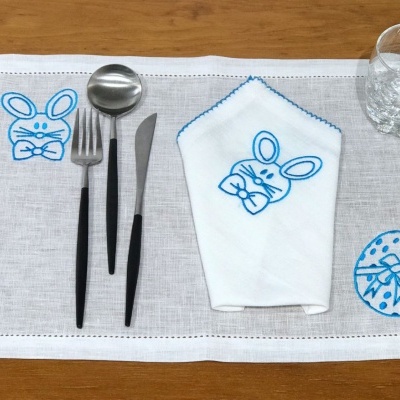 Mantel individual/Servilleta Azul Pascua Lino JOL/COL