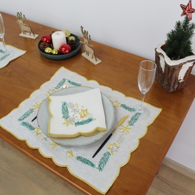 Mantel individual/Servilleta Acebo Lino COL