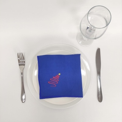 Mantel Individual/Servilleta Lino Of Rollo Christmas Tree Red