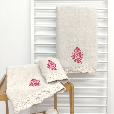 Juego de Toallas Baño Viana RED Personalizable