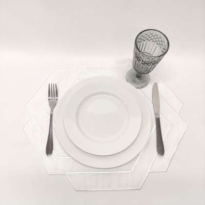 Mantel individual/Servilleta Hexagonal Double Lino JOL/COL