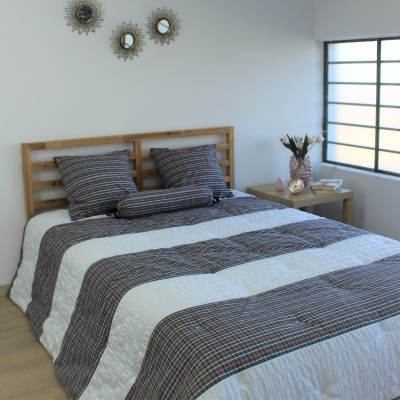 Edredón Decorativo Algodón Cuadrados