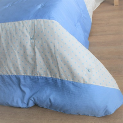 Edredón Decorativo Bolitas Azul