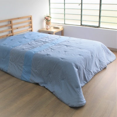 Edredón Decorativo Rayado Azul