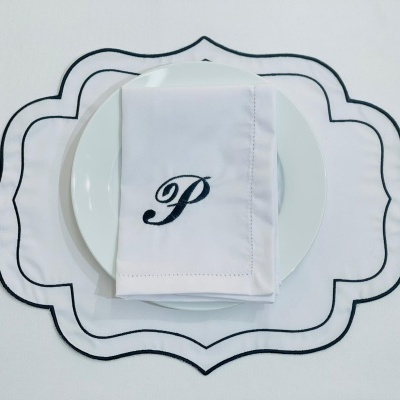 Mantel Individual / Servilleta Letras en Algodón