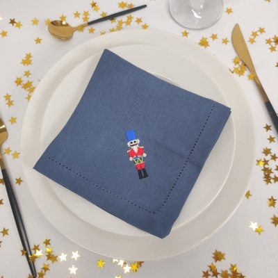 Servilleta Lino Of Soldado Blue Vainica