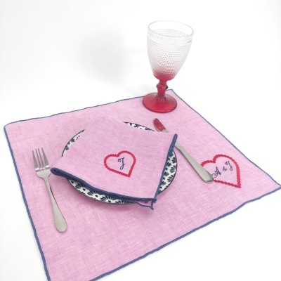 Mantel Individual/Servilleta Perfect Heart