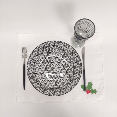 Mantel Individual/Servilleta Lino Of Rollo Acebo White