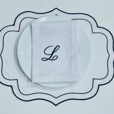 Mantel Individual / Servilleta Letras en Algodón