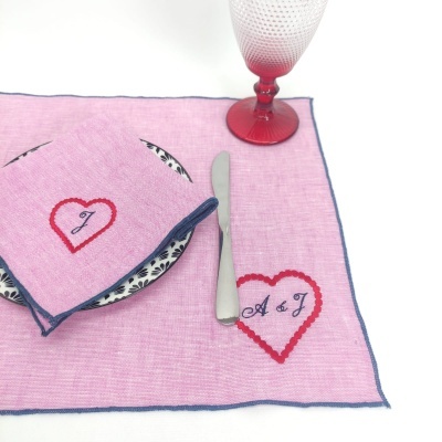 Mantel Individual/Servilleta Perfect Heart