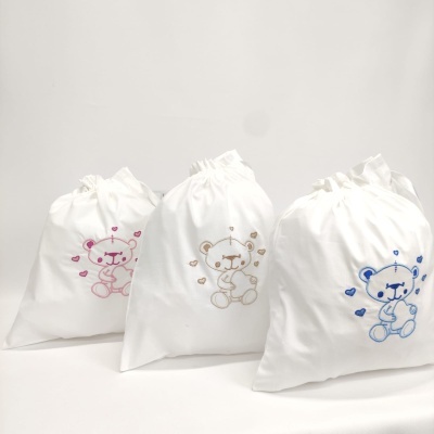 Bolsa Bebe Algodón Oso Corazones Personalizable