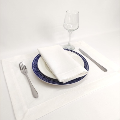 Mantel Individual/Servilleta Algodón Basic Vainica