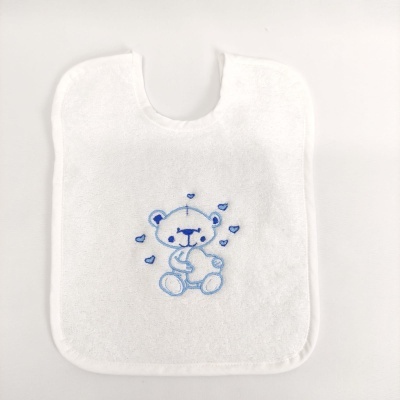 Babero Felpa Oso Corazones Personalizable