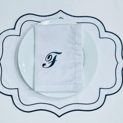 Mantel Individual / Servilleta Letras en Algodón