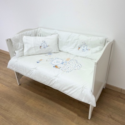 Conjunto Edredón Bordado Algodón Gato