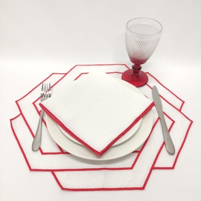 Mantel individual/Servilleta Hexagonal Simple Lino JOL