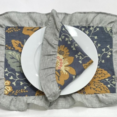 Mantel Individual/Servilleta Lino Volante