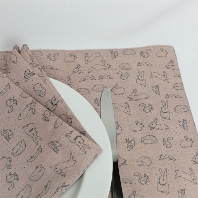Mantel Individual Duplo Easter Coelhos PINK