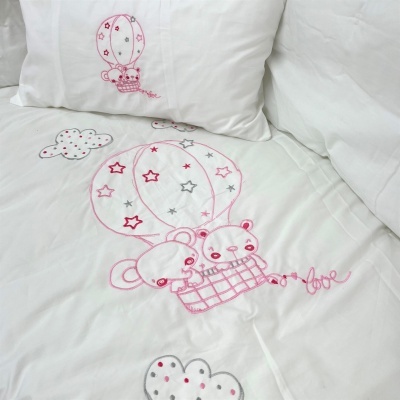 Conjunto Edredón Bordado Algodón Balões