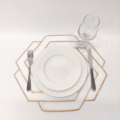 Mantel individual/Servilleta Hexagonal Simple Lino JOL