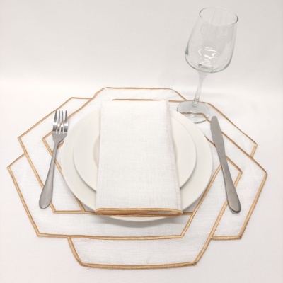 Mantel individual/Servilleta Hexagonal Simple Lino JOL