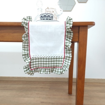 Mantel individual/Servilleta/Camino de Mesa Encanto Verde Lino COL