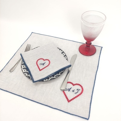 Mantel Individual/Servilleta Perfect Heart