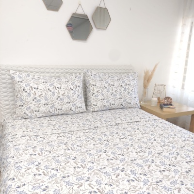 Sábana Encimera Franela Ramas y Pétalos