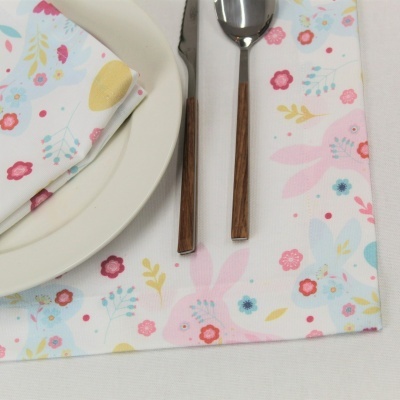 Mantel Individual/Servilleta/Camino de mesa Happy Pascua