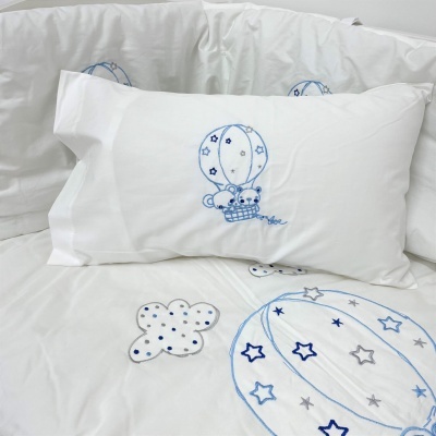 Conjunto Edredón Bordado Algodón Balões