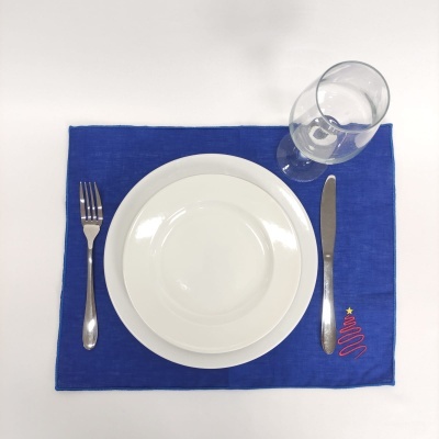 Mantel Individual/Servilleta Lino Of Rollo Christmas Tree Red