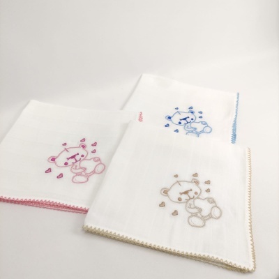 Muselina Algodón Beijinho Oso Corazones Personalizable