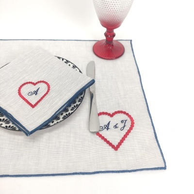 Mantel Individual/Servilleta Perfect Heart