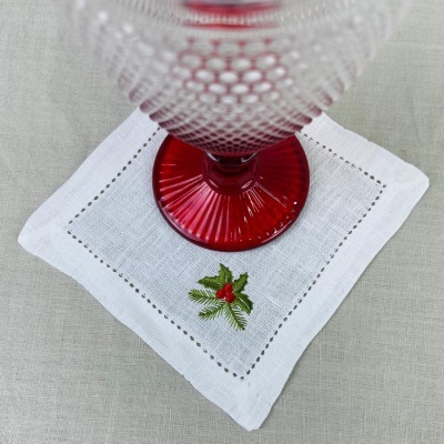 Servilleta de Coctél Acebo Lino COL
