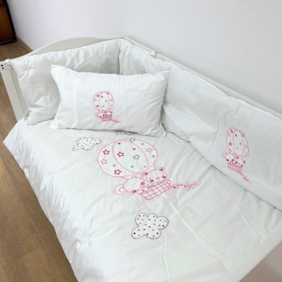 Conjunto Edredón Bordado Algodón Balões