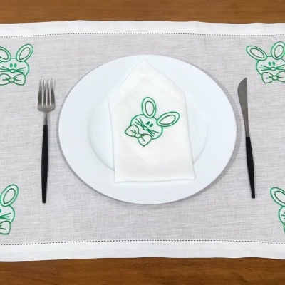 Mantel individual/Servilleta Verde Pascua Lino JOL/COL