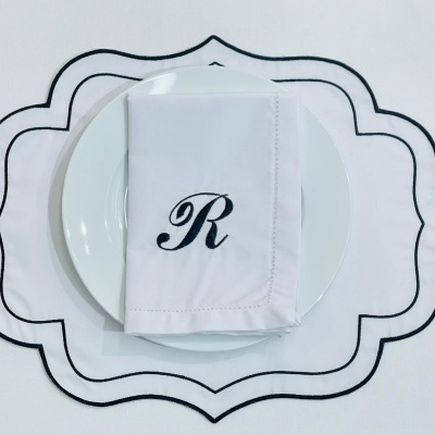 Mantel Individual / Servilleta Letras en Algodón