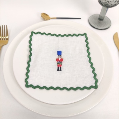 Servilheta Lino COL Cocktail Soldado Verde