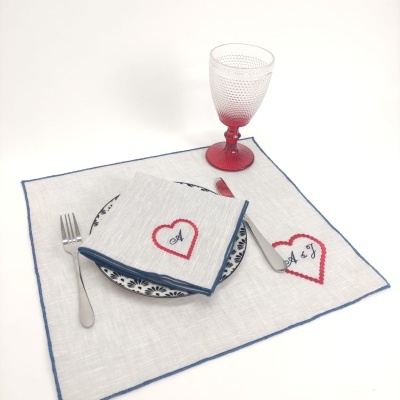 Mantel Individual/Servilleta Perfect Heart