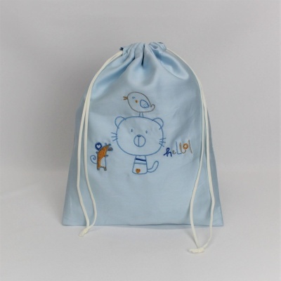 Bolsa Bebe Algodón Gato Personalizable