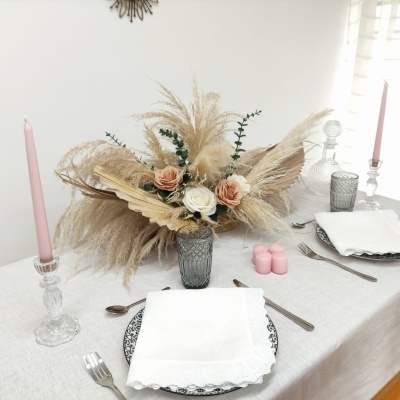 Mantel Encaje Flores Lino JOL