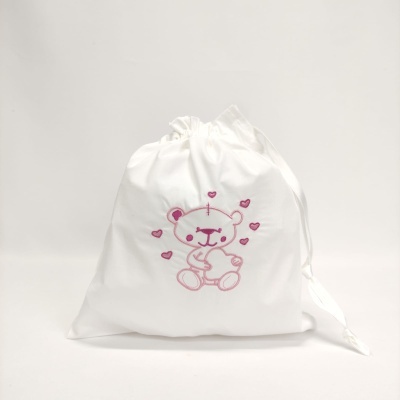 Bolsa Bebe Algodón Oso Corazones Personalizable