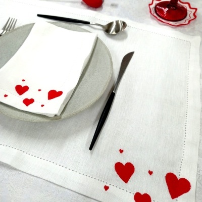 Servilleta/Mantel Individual Enamorados Lino JOL/COL