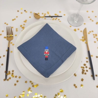 Servilleta Lino Of Soldado Blue Vainica