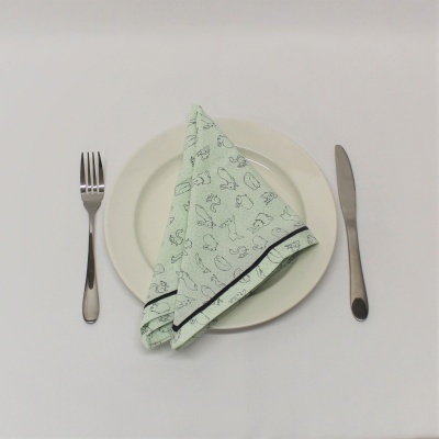 Mantel Individual Duplo Easter Coelhos GREEN