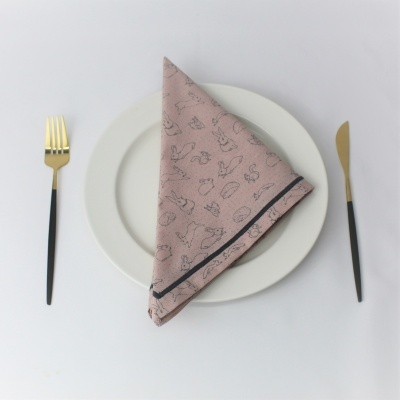 Mantel Individual Duplo Easter Coelhos PINK