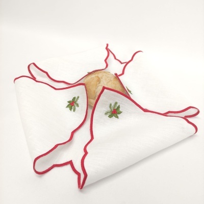 Servilleta Cesta de Pan Christmas Lino JOL/COL